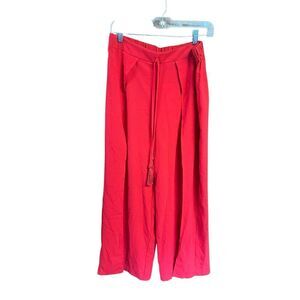 Wdirara Wrap/Apron Wide Leg Pants Red Sz L NWT